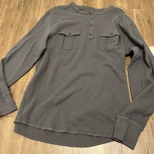 GAP Charcoal Button-Up Henley